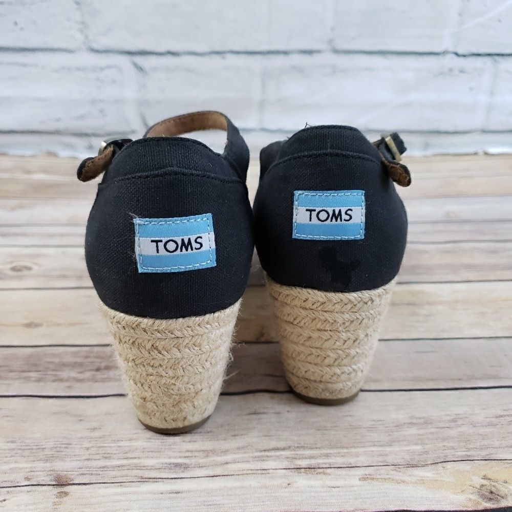 Toms wedge heels black and white geometric hemp - Picture 5 of 7